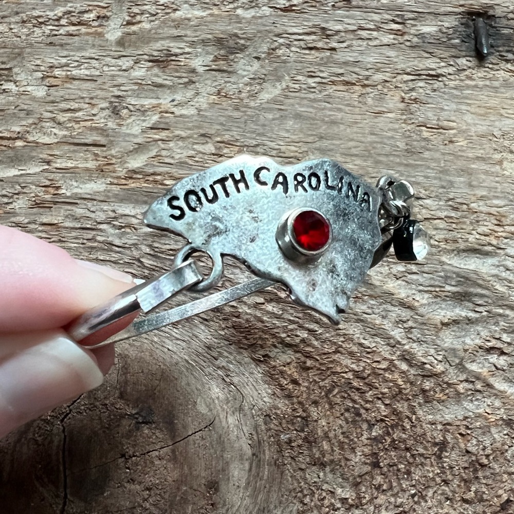 South Carolina gamecock bangle, USC bracelet, South Carolina state outline, usc
